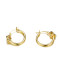 Aretes de oro y plata de acero inoxidable con nudo exquisito