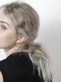 Aretes De Acero Inoxidable Con Perlas De Imitación