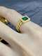 Anillo Midi de cadena minimalista con rectángulo de piedra de cristal de cobre