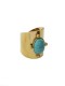 Anillo vintage acero titanio dorado piedra natural