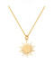 Collar con colgante de flor de sol minimalista de acero inoxidable