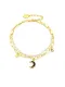 Pulsera de hilo de cadena hueca de doble capa Moon Vintage de acero inoxidable