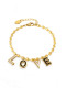 Pulsera de cuentas minimalista con letra de concha de acero inoxidable
