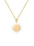 Collar de acero de titanio con clavícula de sol de seis puntas