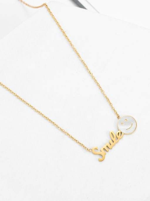 Collar minimalista Smiley de acero titanio