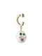 Arete Huggie minimalista sonriente con perla de agua dulce de latón