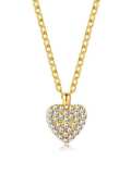 Collar Delicado Corazón De Zirconia Cúbica De Acero Inoxidable