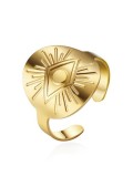 Anillo de banda de hip hop mal de ojo de acero titanio