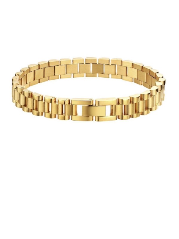 Pulsera de eslabones vintage geométricos de titanio