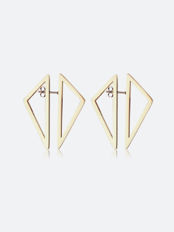 Pendientes de acero inoxidable triangulares geométricos de moda
