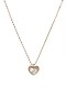 Collar vintage de corazón de concha de acero inoxidable