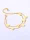 Brazalete de hilo minimalista con corazón de acero de titanio