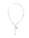 Collar Lariat Vintage Geométrico de Acero Titanio
