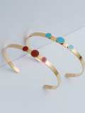 Brazalete minimalista redondo esmaltado de acero inoxidable