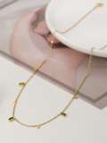 Collar minimalista rectangular de piedra de vidrio de acero inoxidable