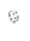 Anillo de banda de tamaño libre minimalista irregular de acero inoxidable