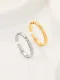 Anillo de banda minimalista geométrico de acero de titanio