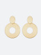 Pendientes redondos retro de acero inoxidable