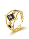 Anillo de banda de hip hop mal de ojo de acero titanio