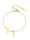 Pulsera Minimalista de Pájaro de Perla de Imitación de Acero Inoxidable