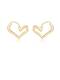 Arete minimalista de corazón hueco liso de cobre