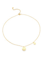 Collar con colgante de carita sonriente minimalista de acero titanio