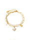 Brazalete de hilo minimalista Shell Clover de acero inoxidable