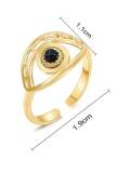Anillo de banda de hip hop mal de ojo de acero titanio
