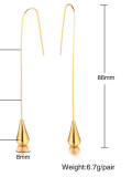 Pendientes simples de acero inoxidable con gotas de agua dos tamaños opcionales
