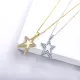 Collar con colgante de estrella llena de oro con circonitas cúbicas