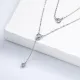 Collar simple de plata esterlina 925 con lazo en Y delicado