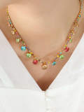 Collar bohemio geométrico de diamantes de imitación de latón