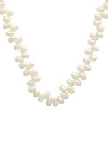 Collar con cuentas minimalistas irregulares de perlas de agua dulce de latón