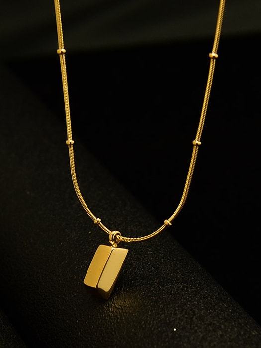 Collar minimalista geométrico de acero inoxidable 316L de titanio con revestimiento electroforético