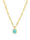 Collar minimalista de corazón turquesa de acero titanio