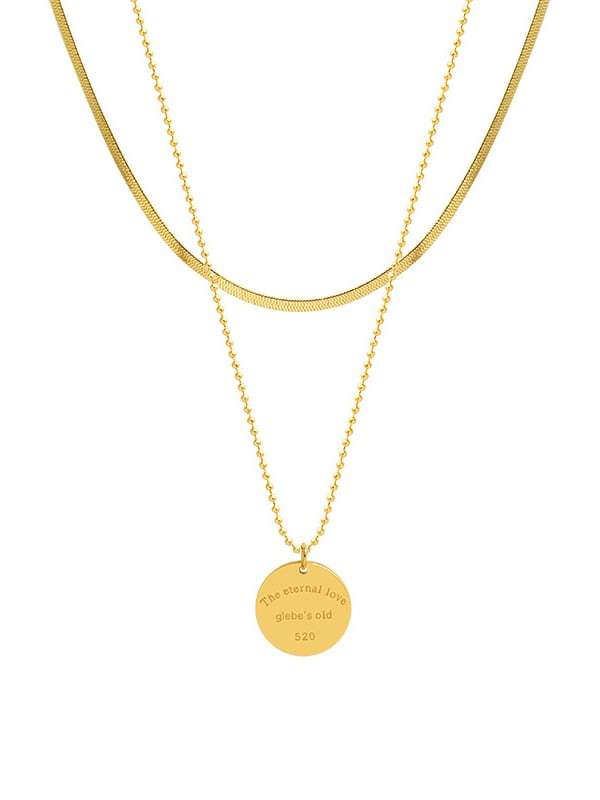 Collar minimalista geométrico de múltiples hebras de acero inoxidable 316L de titanio con revestimiento electroforético resistente al agua