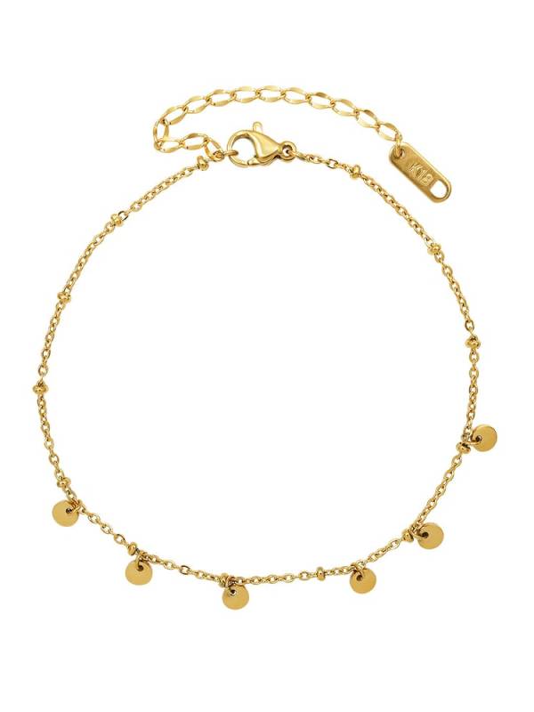 Tobillera geométrica minimalista de acero inoxidable 316L de titanio con revestimiento electroforético impermeable