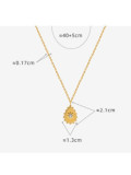 Collar minimalista de gota de agua con diamantes de imitación de acero titanio
