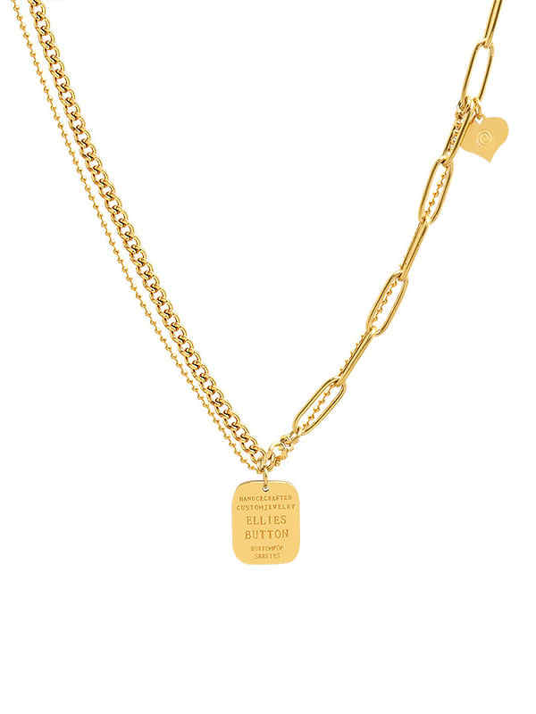 Titanio Acero inoxidable 316L Collar geométrico vintage de varias hebras con revestimiento electroforético resistente al agua