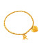 Pulsera de abalorios vintage con corazón de acero de titanio