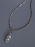Collar vintage geométrico de acero inoxidable 316L de titanio con revestimiento electrolítico resistente al agua