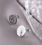 Pendiente de tuerca minimalista redondo de acero inoxidable 316L de titanio con revestimiento electroforético resistente al agua