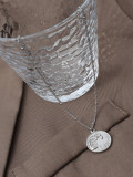 Collar vintage geométrico de acero inoxidable 316L de titanio con revestimiento electrolítico resistente al agua