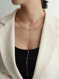 Collar de lazo minimalista con borla de acero inoxidable 316L de titanio con revestimiento electroforético resistente al agua