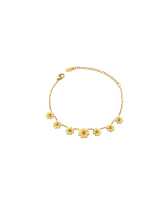 Pulsera de eslabones de tendencia de flor de acero de titanio