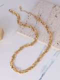 Conjunto de collar y brazalete irregular de hip hop de acero titanio