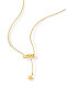 Collar de lazo minimalista con borla de acero de titanio