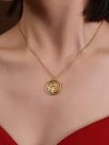 Collar de hip hop de flor de acero de titanio