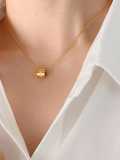 Collar minimalista geométrico de diamantes de imitación de acero titanio