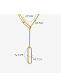 Collar Lariat Minimalista Geométrico de Acero Titanio